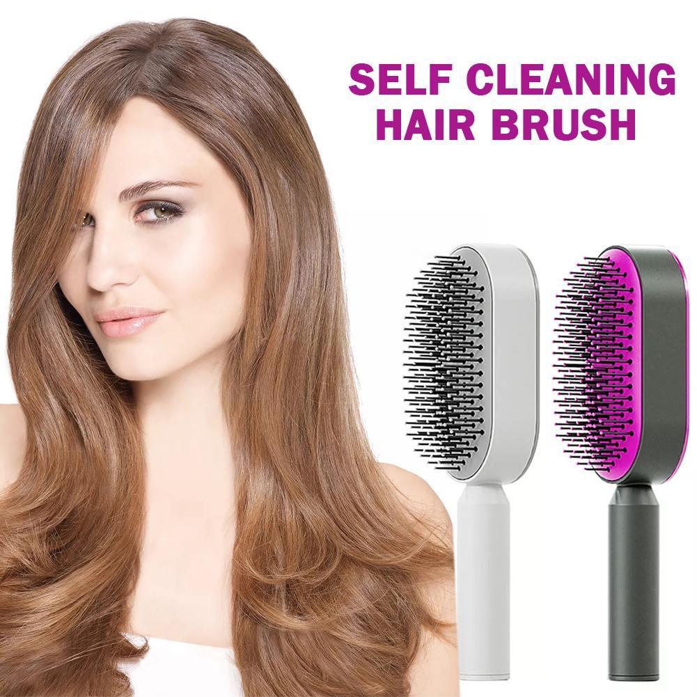 3D Self Cleaning Hair Brush For Women Massage Scalp Promote Blood Circulation Anti Hair Loss