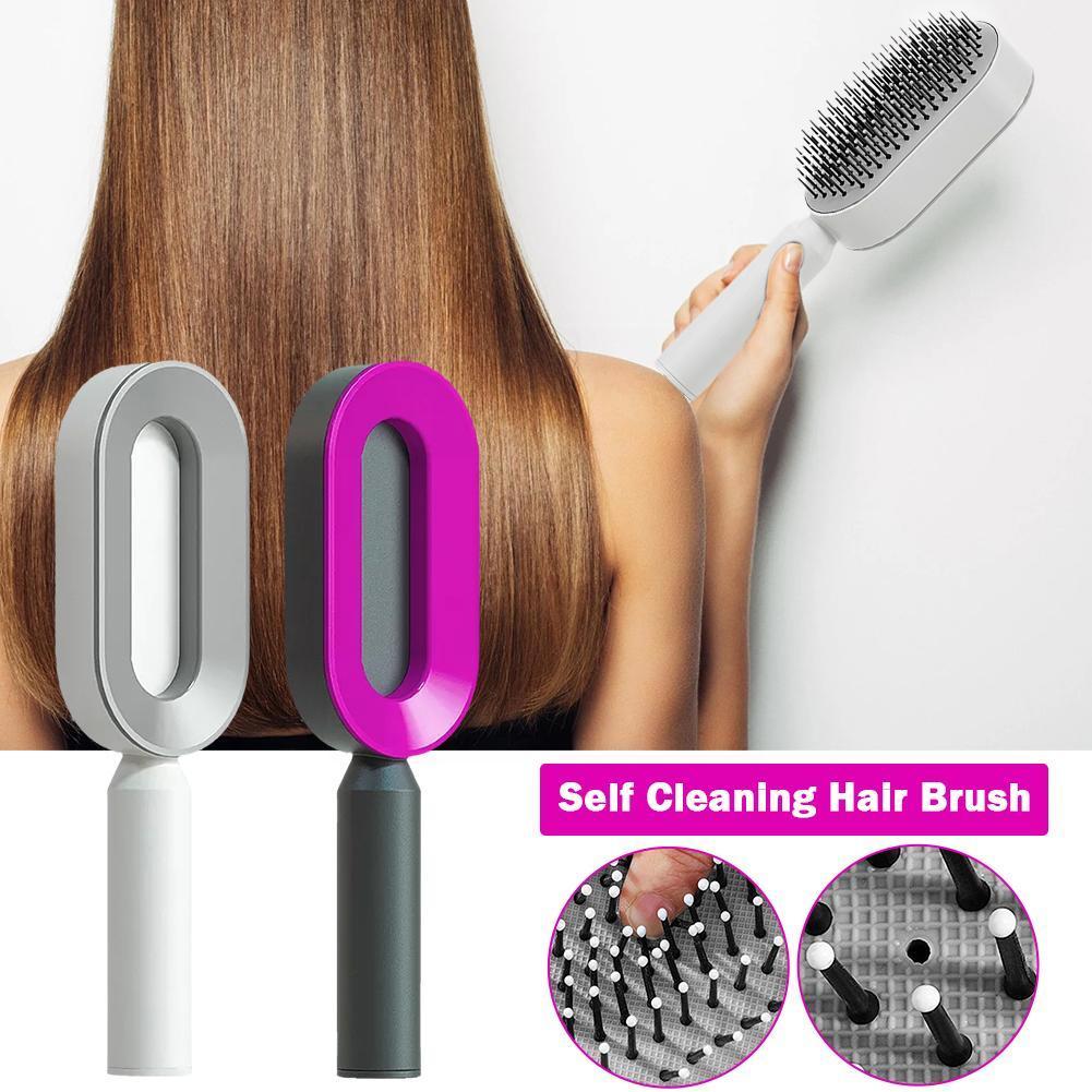 3D Self Cleaning Hair Brush For Women Massage Scalp Promote Blood Circulation Anti Hair Loss