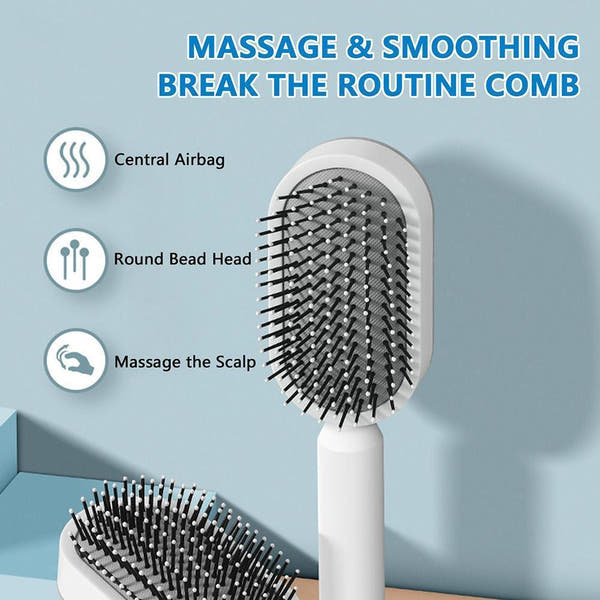 3D Self Cleaning Hair Brush For Women Massage Scalp Promote Blood Circulation Anti Hair Loss